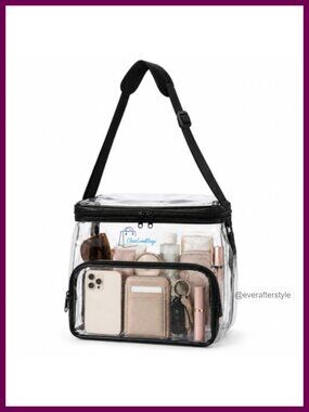 Clear Crossbody Bag Stadium Approved Transparent Purse Adjustable Strap